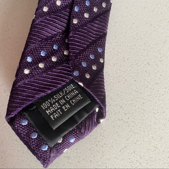 Balmain 100% Silk Purple Tie - Picture 3 of 5